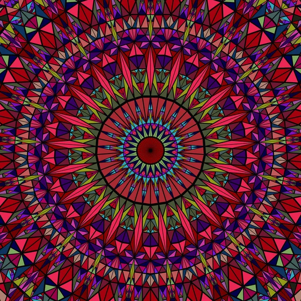 Colorful polygonal abstract circular tiled pattern mandala background — Stock Vector