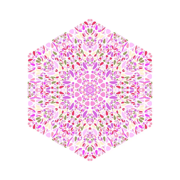 Colorido adornado aislado abstracto hexágono floral polígono — Vector de stock