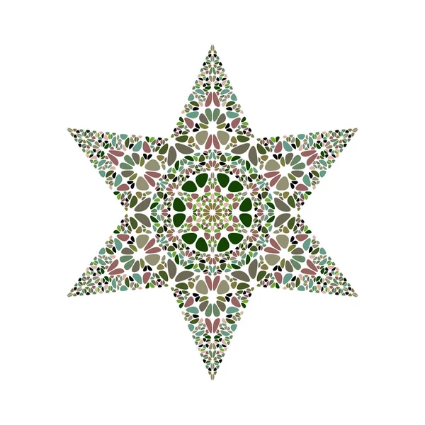 Geïsoleerde bloem sterveelhoek-vijfhoekige kleurrijke vector element — Stockvector