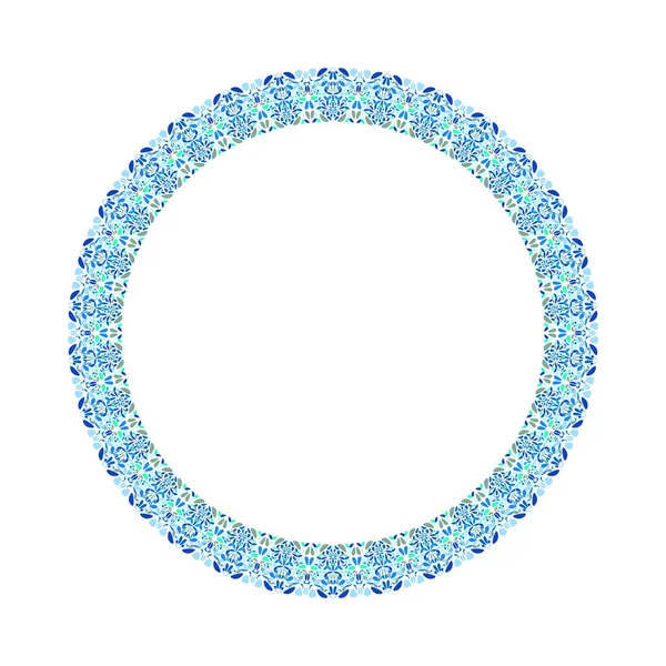 Cadre circulaire floral coloré géométrique abstrait — Image vectorielle