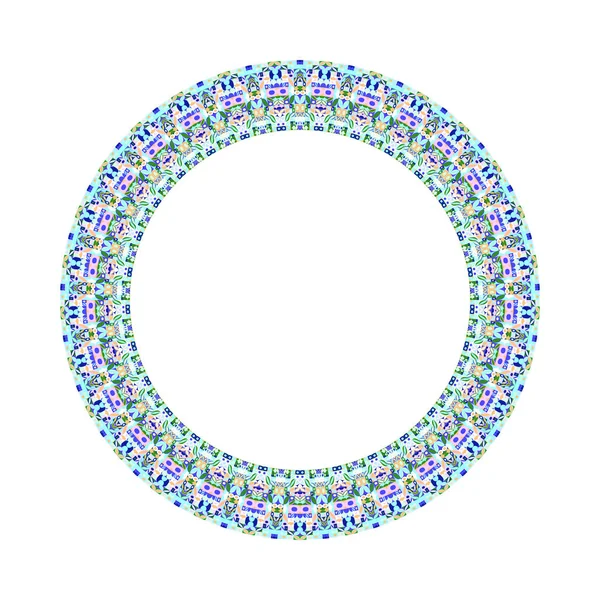 Cadre géométrique coloré mosaïque cercle - élément vectoriel abstrait — Image vectorielle