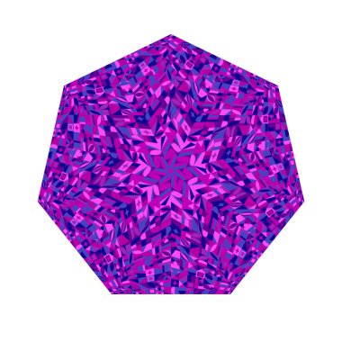 Geometrik izole kiremitli mozaik heptagon logo şablonu