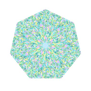 Renkli soyut izole mozaik heptagon sembol şablonu