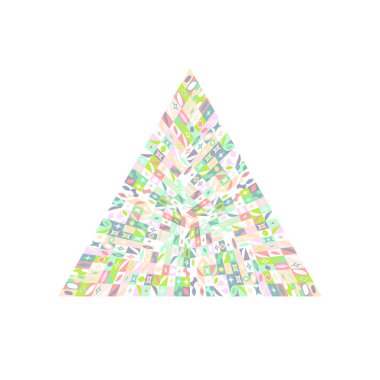 Renkli soyut kiremitli mozaik piramit logo şablonu