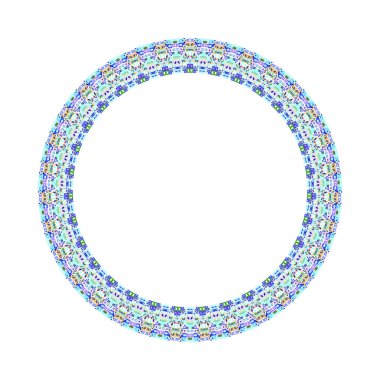 Soyut izole renkli karo mozaik daire çerçevesi