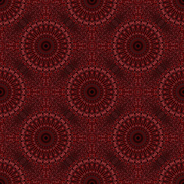 Rojo bohemio sin costura de grava mandala ornamento patrón fondo — Archivo Imágenes Vectoriales