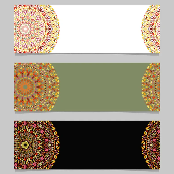 Abstract horizontal geometrical stone mandala banner template set — Stock Vector