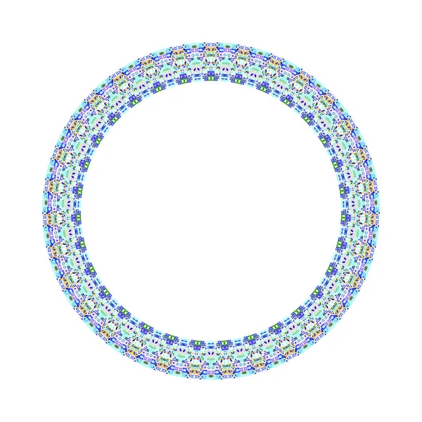 Resumen aislado colorido azulejos marco círculo de mosaico — Vector de stock