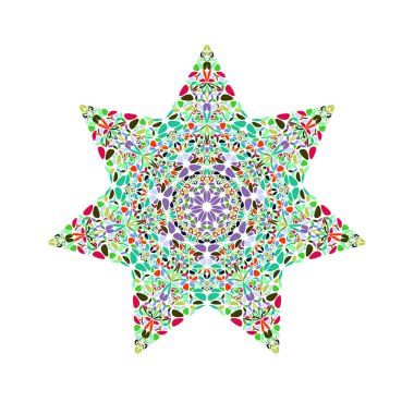 Geometrik renkli soyut çiçek yıldız logo şablonu