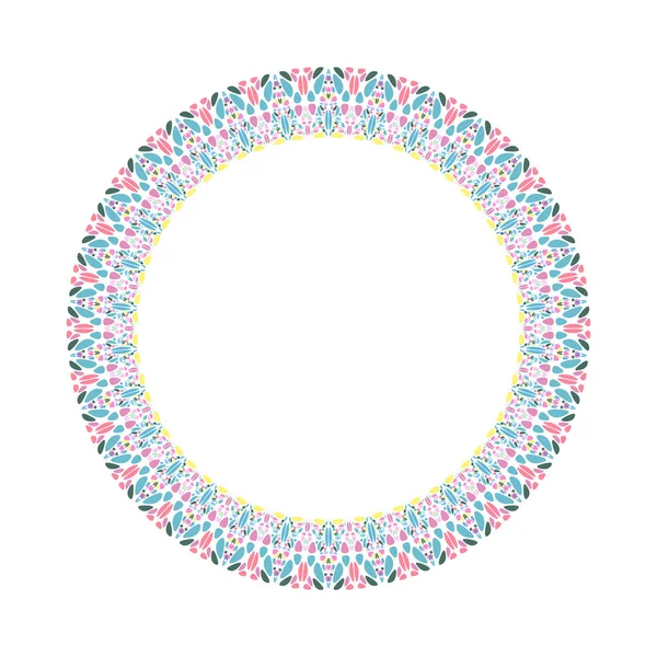 Mosaic wreath - round abstract circular vector design element — Stock Vector