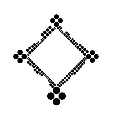 Siyah beyaz geometrik nokta rozeti dekorasyon şablonu