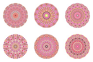 Yuvarlak soyut dairesel çiçek süsleme Mandala seti