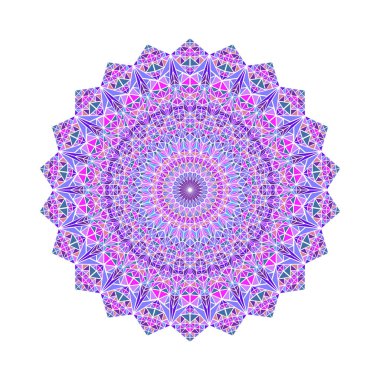 Renkli süslü yuvarlak mozaik üçgen desen mandala