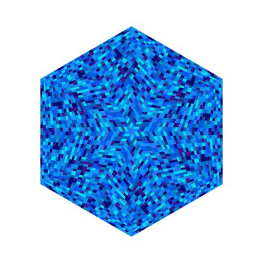Renkli geometrik mozaik süs altıgen logo şablonu