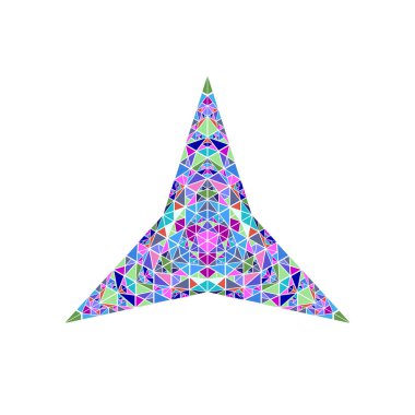 İzole geometrik soyut renkli mozaik süs yıldız sembolü