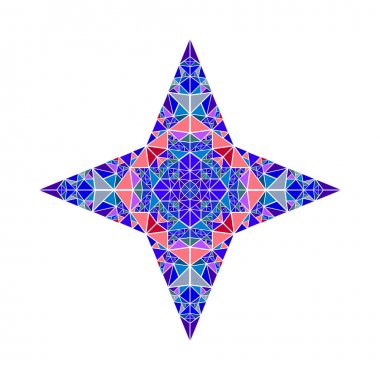 Çokgen soyut izole geometrik renkli mozaik yıldız sembolü