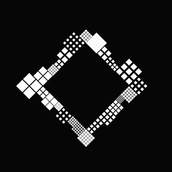 Elemento abstracto diagonal moderno geométrico cuadrado en blanco insignia diseño — Archivo Imágenes Vectoriales
