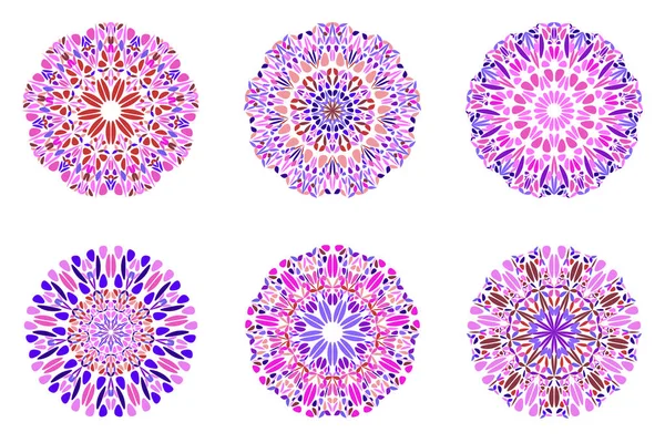 Красочные декоративные абстрактные геометрические ботанические мандала логотип набор — стоковый вектор