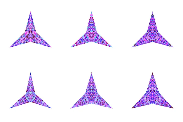 기하학적 다각형 삼각형 모자이크 장식 별 기호 세트 — 스톡 벡터
