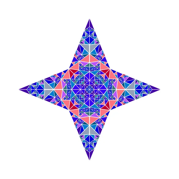 Poligonal abstracto aislado geométrico colorido símbolo de la estrella del mosaico — Vector de stock