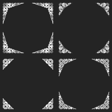 Kavisli taş mozaik sayfa köşe tasarım seti