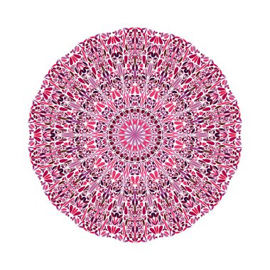 Renkli dairesel geometrik yuvarlak taç yaprağı desen mandala