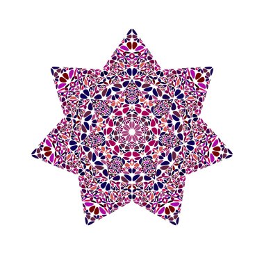 Renkli soyut izole geometrik çiçek süs yıldız sembolü