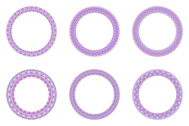 Mozaik daire çerçeve seti - geometrik soyut vektör elemanları