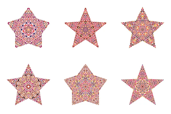 Izolált virág mozaik csillag logó sablon szett — Stock Vector
