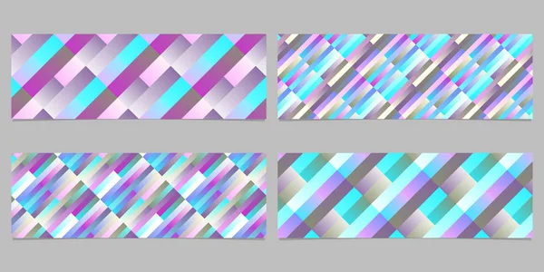 Gradient abstract geometrical stripe pattern banner template set — Stock Vector