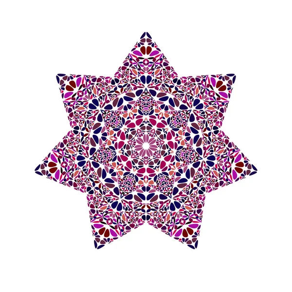 Kleurrijke abstracte geïsoleerde geometrische Floral ornament ster symbool — Stockvector