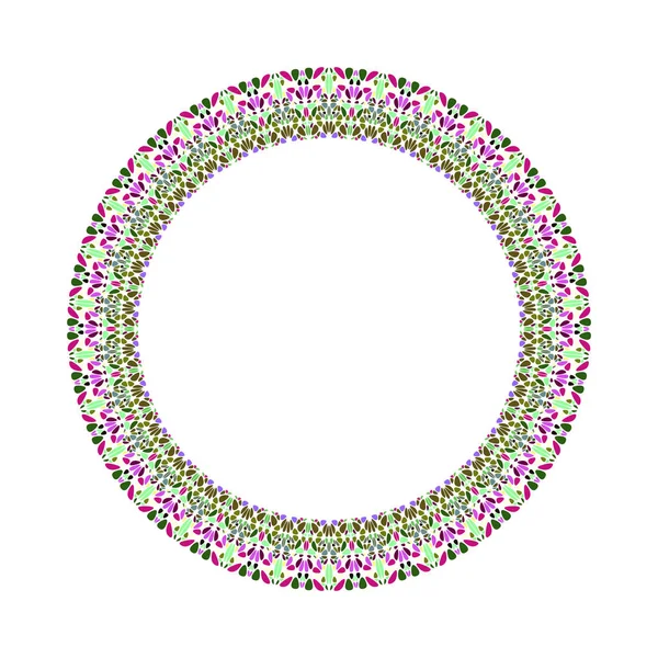 Геометрична квіткова рамка - круглий абстрактний векторний елемент дизайну — стоковий вектор
