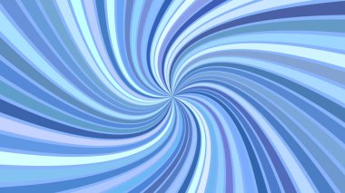 Mavi hipnotik soyut spiral ışın patlaması şerit arka plan - vektör grafik
