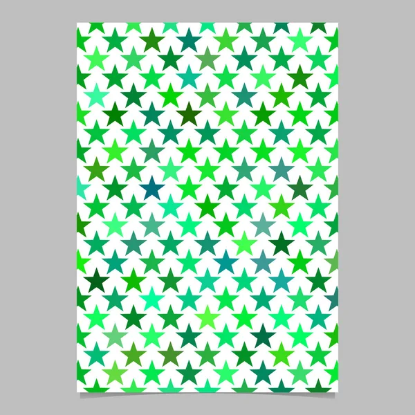 Green pentagram star shape pattern background brochure design — Stock Vector