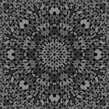 Gri soyut dikişsiz taş mozaik mandala desen arka plan