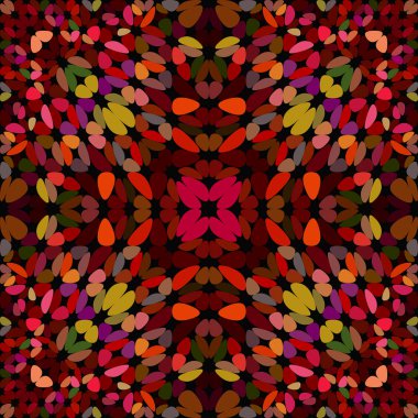 Renkli dikişsiz çiçek süslü desen duvar kağıdı tasarımı - bohem vektör arka plan illüstrasyon