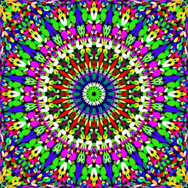 Renkli dikişsiz taç yaprağı mozaik mandala desen arka plan tasarımı