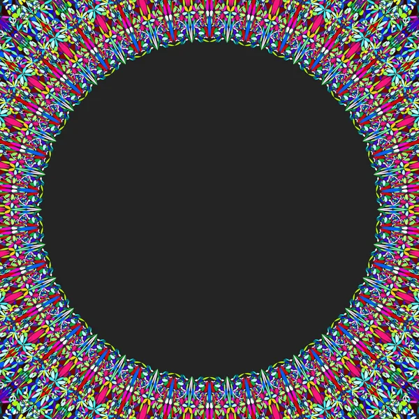 Круглый цветочный орнамент рамы - векторный дизайн фона — стоковый вектор