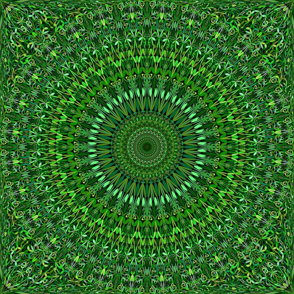 Zöld varratmentes botanikus kert Mandala mintás háttér — Stock Vector