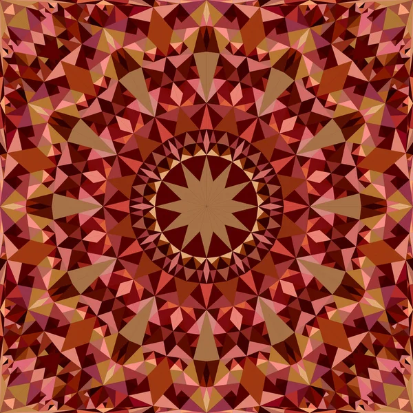 Braun abstrakt sich wiederholende Dreieck Mosaik Fliese Kaleidoskop Mandala Tapetenmuster — Stockvektor