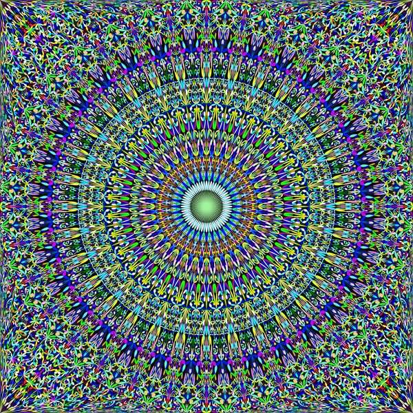 Colorful seamless botanical kaleidoscope mandala pattern wallpaper — Stock Vector
