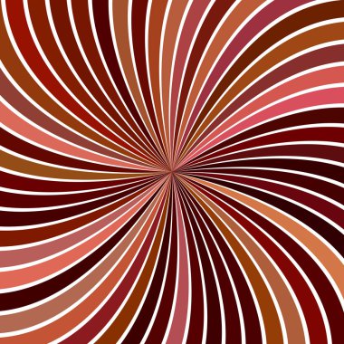 Kahverengi hipnotik soyut spiral Ray patlaması şerit arka plan - vektör tasarımı