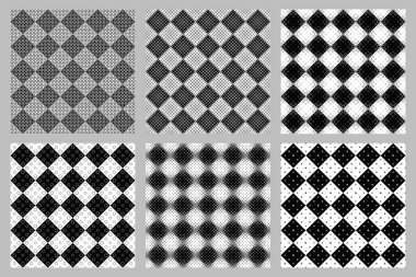 Dikişsiz halka deseni arka plan tasarım seti - soyut vektör çizimleri