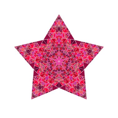 Soyut izole kiremitli mozaik pentagram yıldız logo şablonu