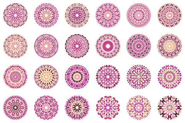 Геометрический декоративный абстрактный цветочный набор символов мандала — стоковый вектор