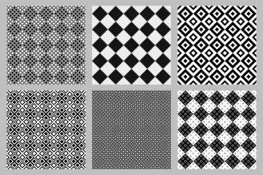 Soyut diyagonal kare desen arka plan seti