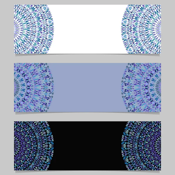 Horizontal abstract geometrical floral mandala banner template set — Stock Vector