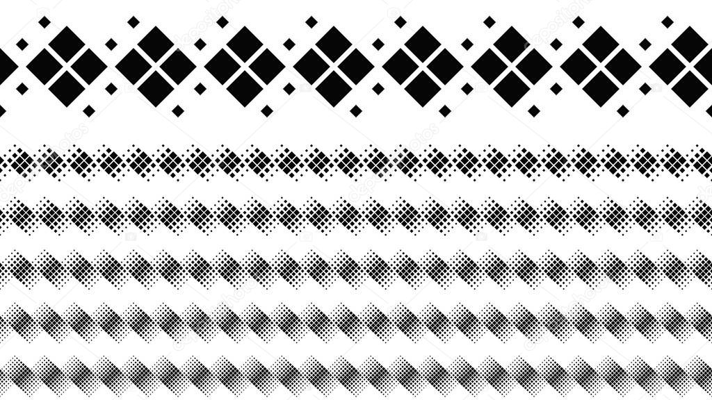 Monochrome abstract square pattern page break set