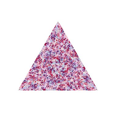 Soyut renkli geometrik izole kiremitli mozaik üçgen sembolü