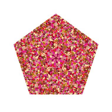 Soyut izole renkli geometrik mozaik beşgen sembolü